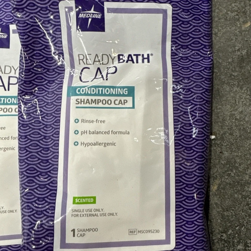 No RINSE Medline ReadyBath Scented Rinse-Free Shampoo Cap W/Conditioner Lot of 3